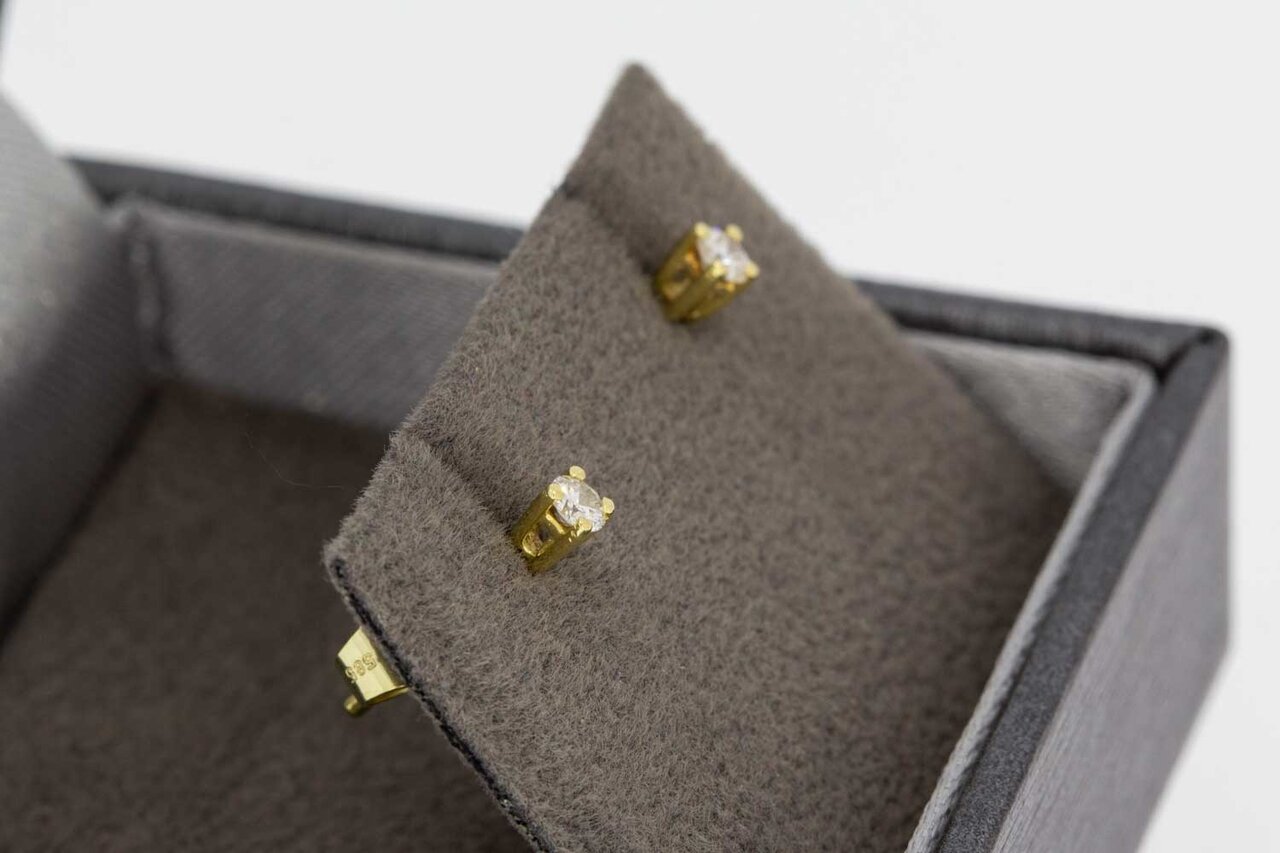 14 Karat Gold Diamant Ohrstecker - 0,24 cm
