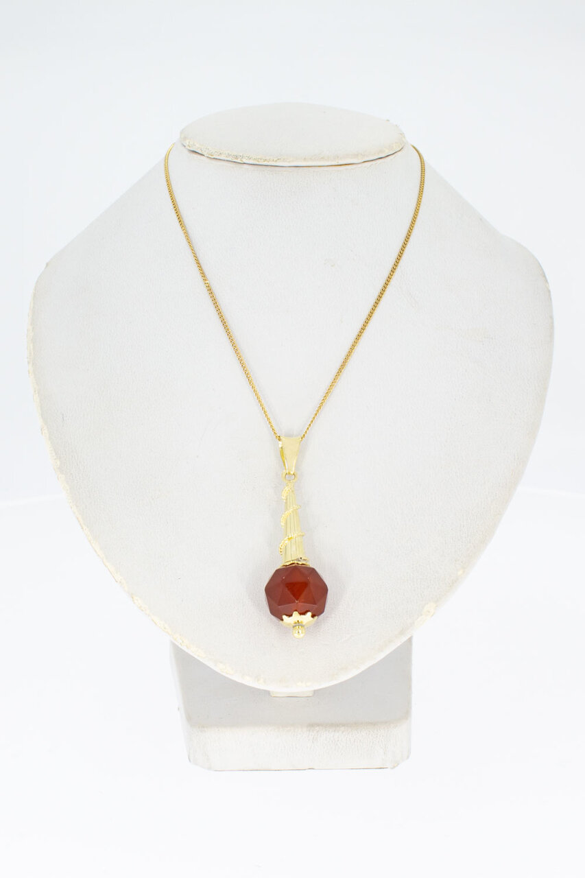 14 Karat goldene Vintage Karneol Anhänger