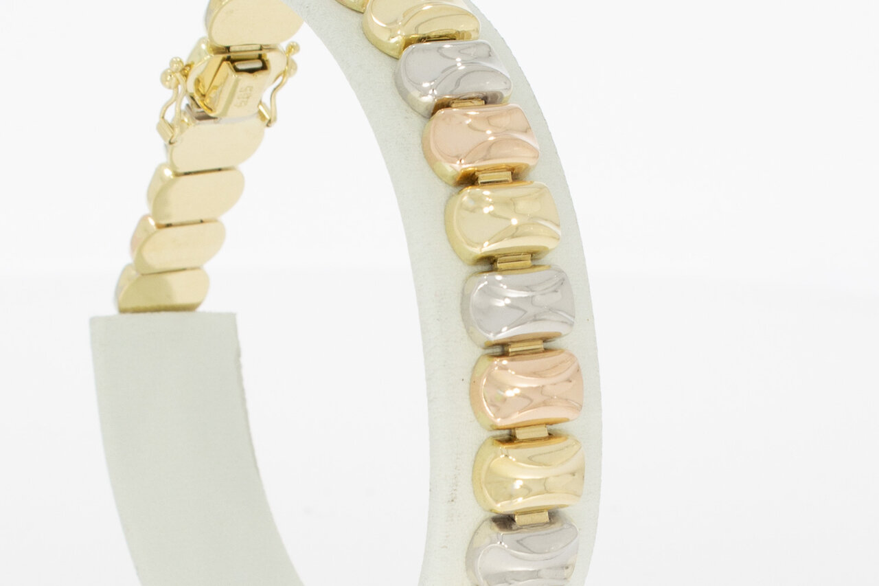 14 Karat tricolor Gold Armband - 19,9 cm