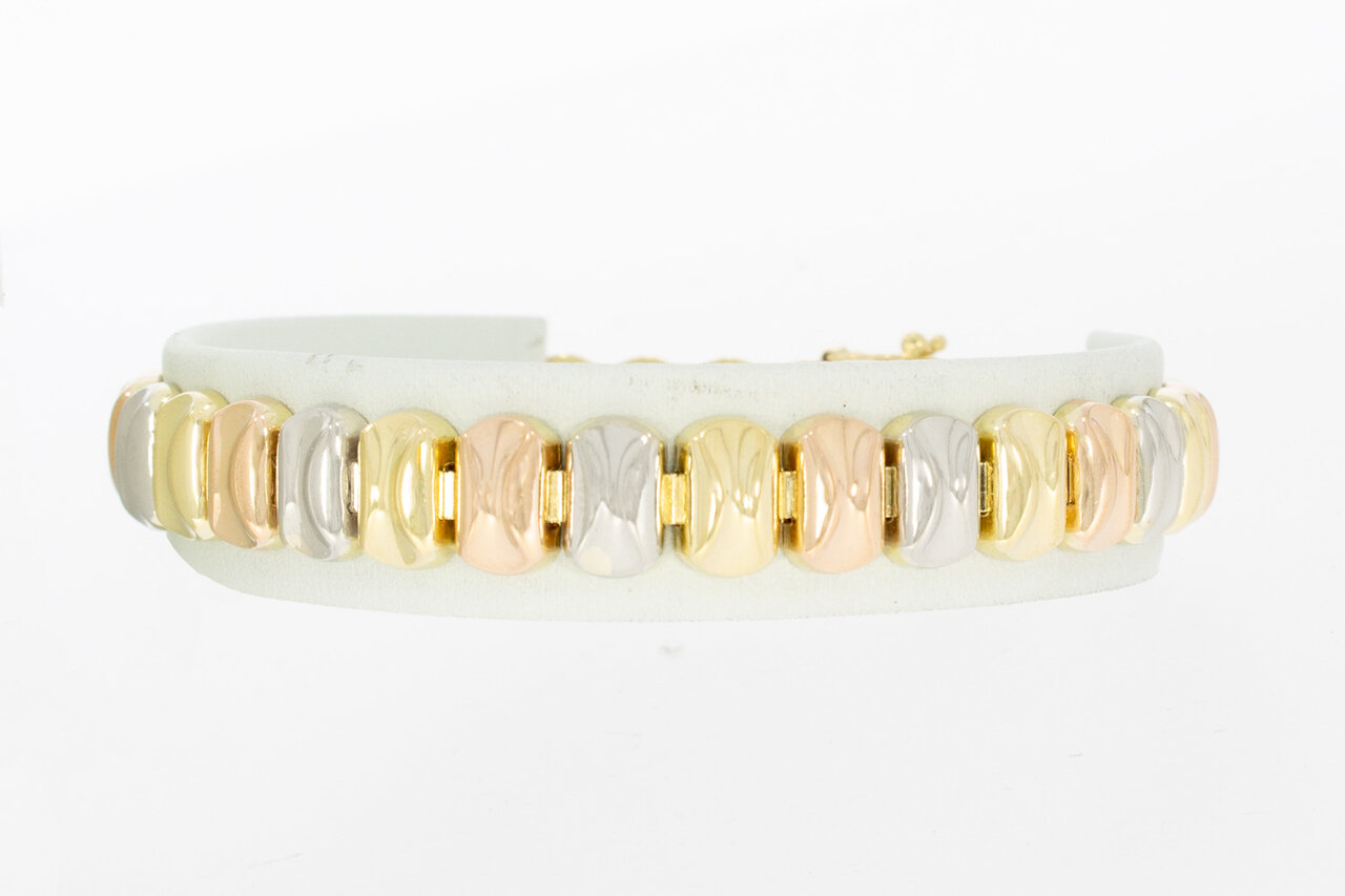 14 Karat tricolor Gold Armband - 19,9 cm