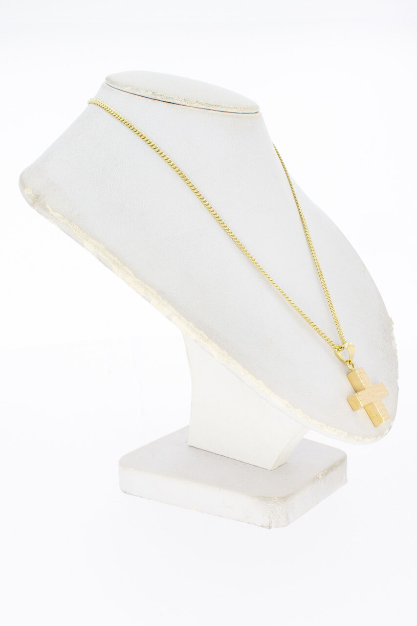 585 Gelbgold Kreuz Anhänger - 2,1 cm