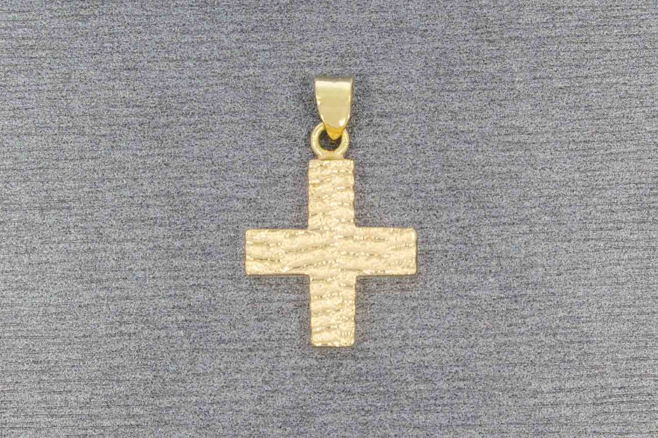 585 Gelbgold Kreuz Anhänger - 2,1 cm