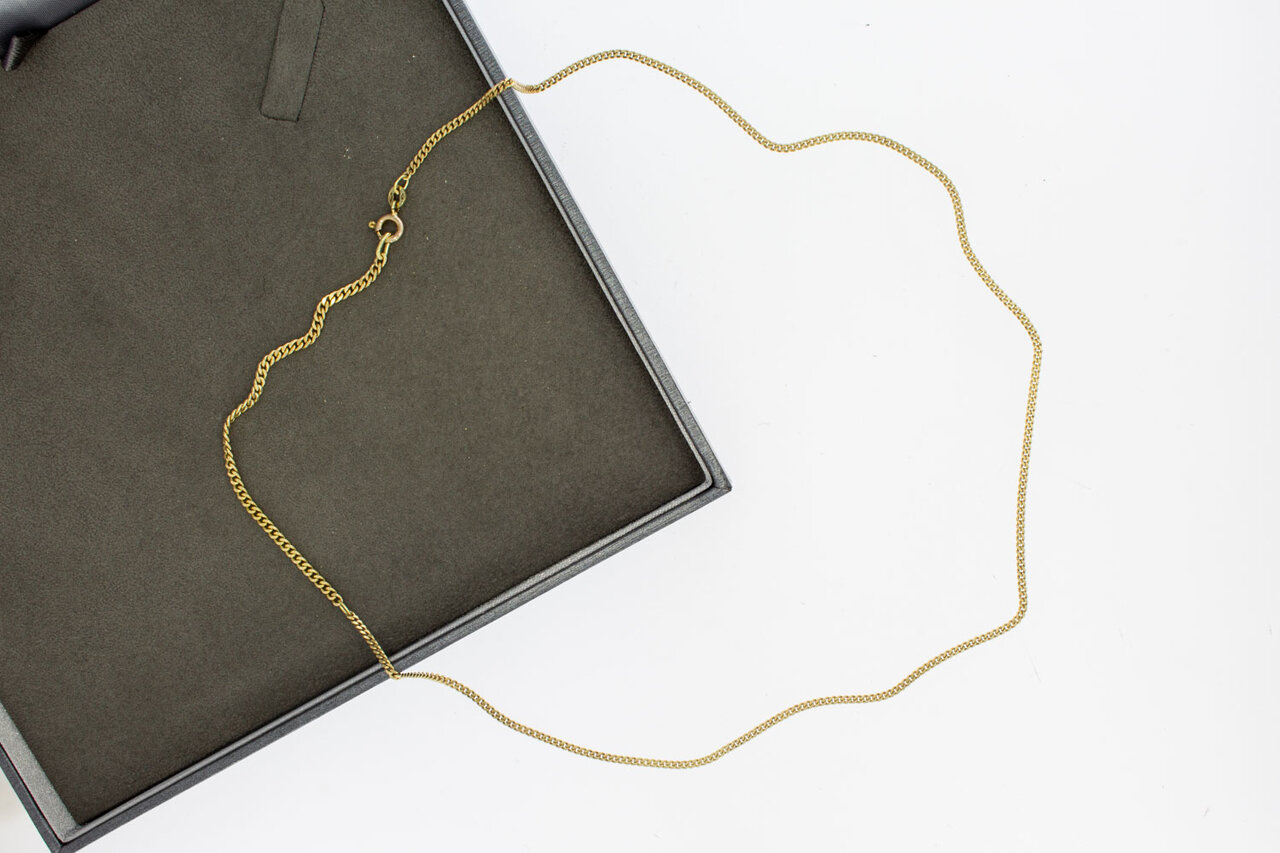 Panzer Gliederkette 14 Karat Gold - 52,6 cm