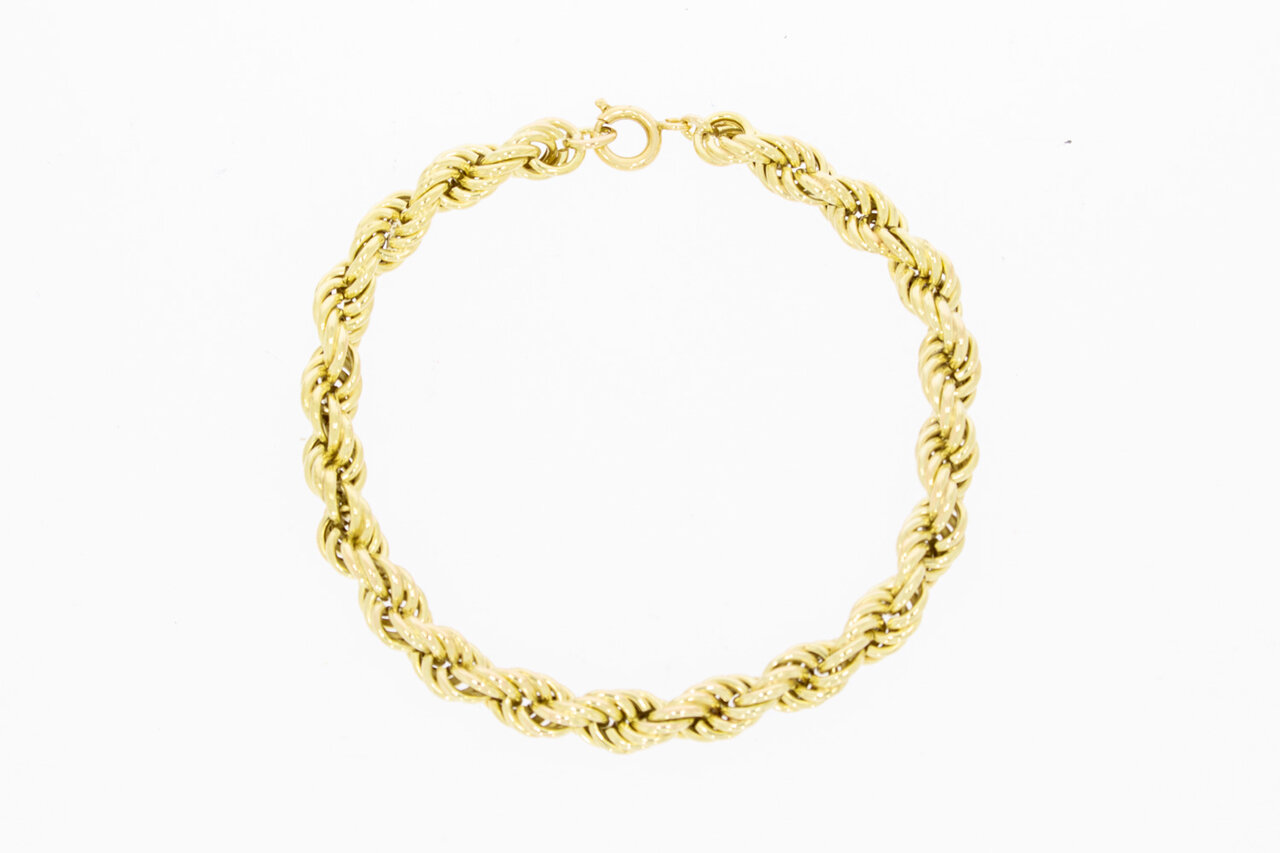 14 Karat Kordel Gold Armband Herren - 19,3 cm