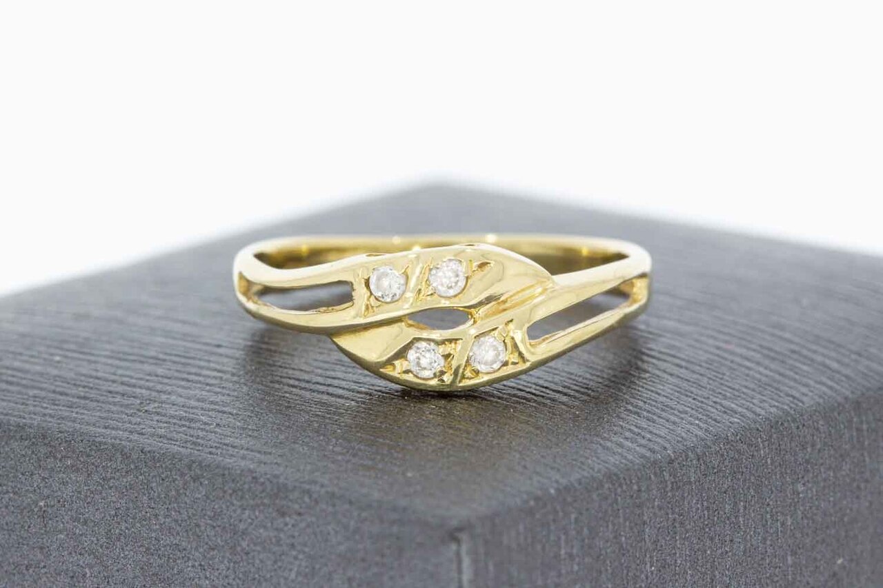 Fantasy Goldring 14 Karat mit Zirkonia - 18,6 mm