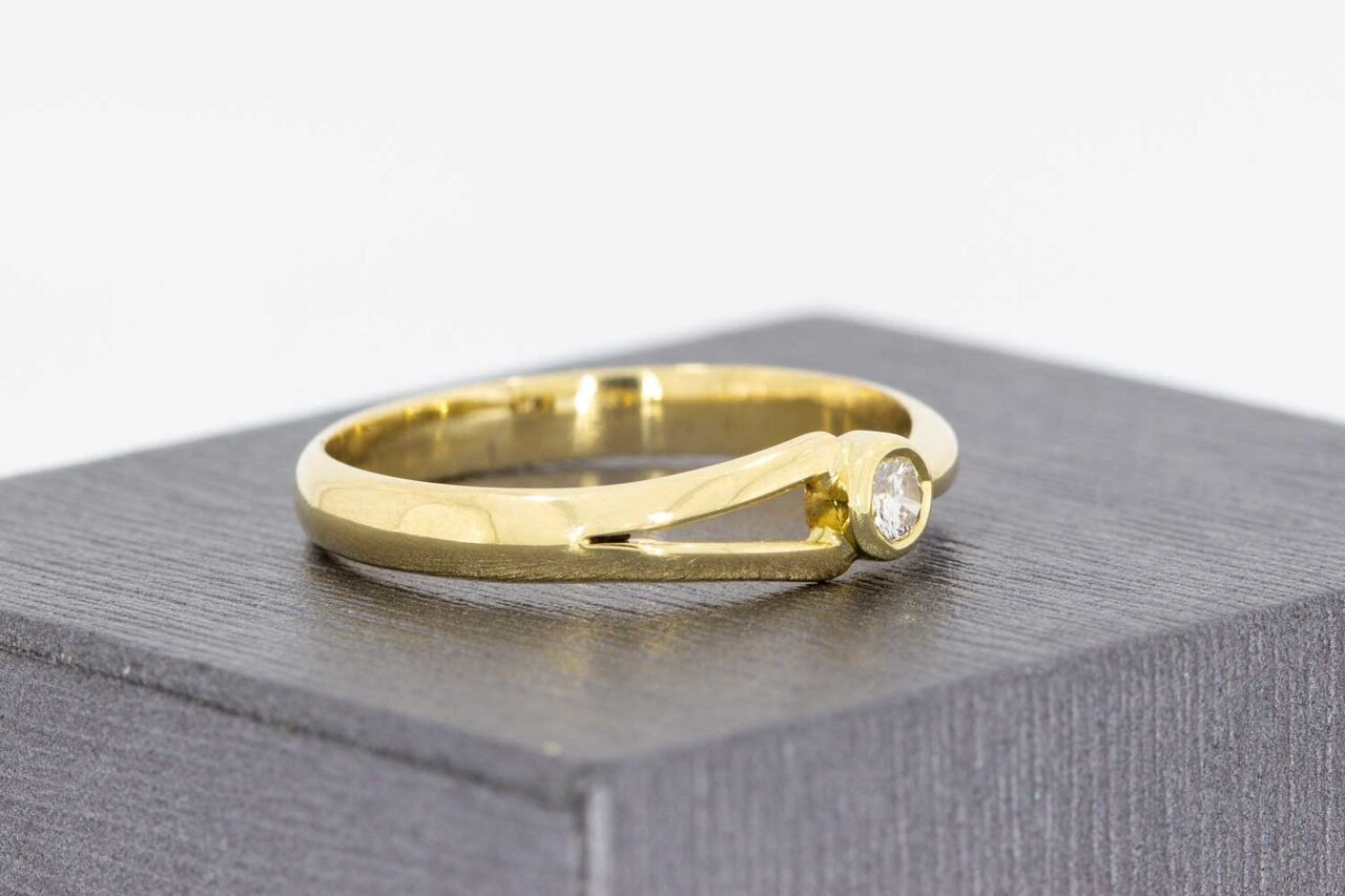 Diamantring 14 Karat Gold - 19,9 mm