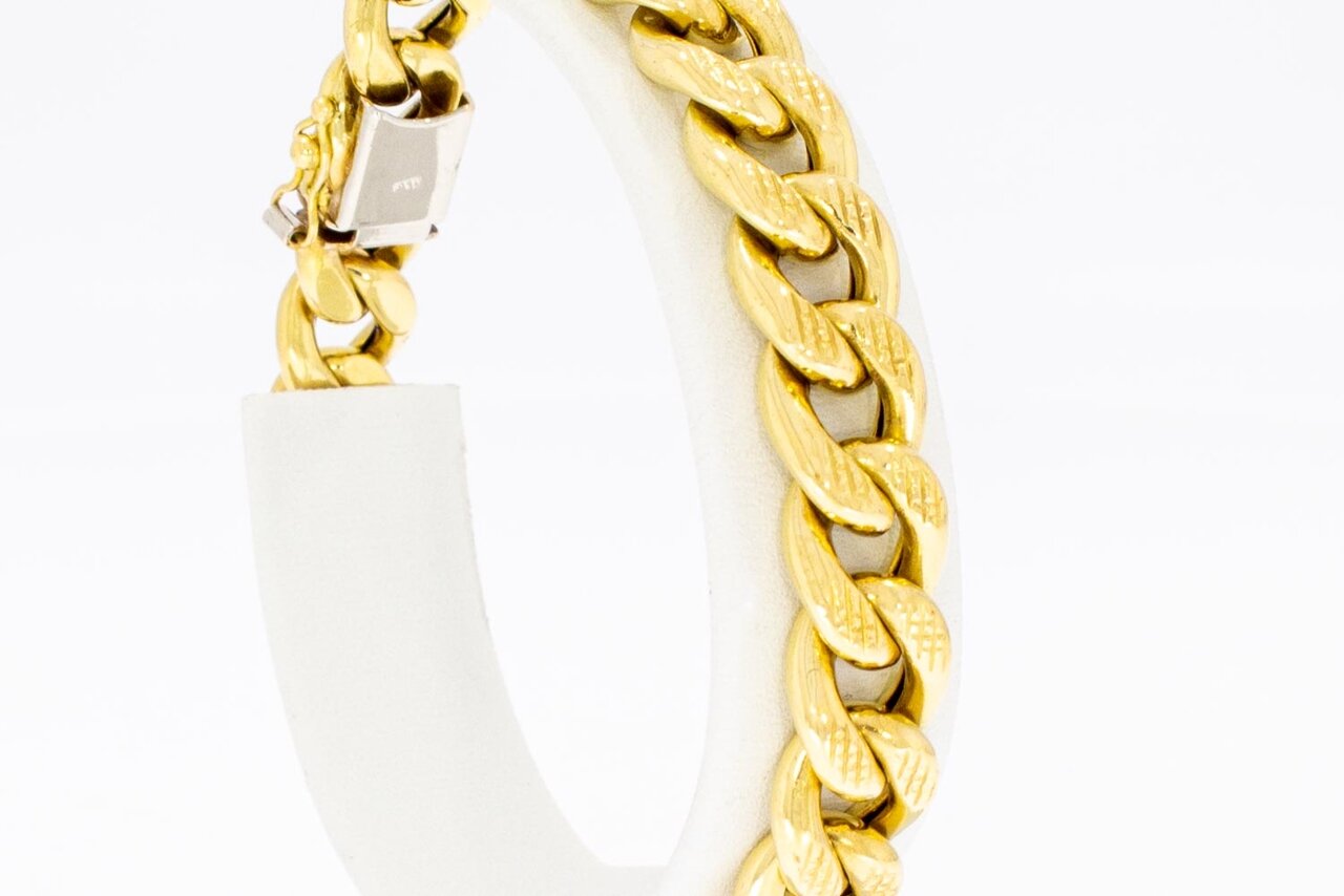 585 Gold Panzer Armband-19,5 cm