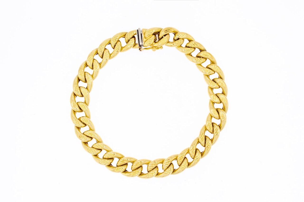 585 Gold Panzer Armband-19,5 cm