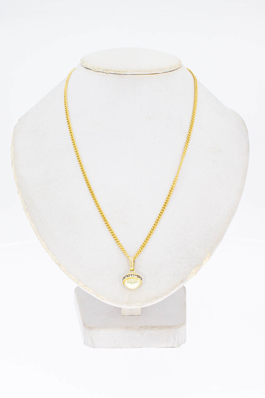 14 Karat Gold Anhänger mit Zirkonia