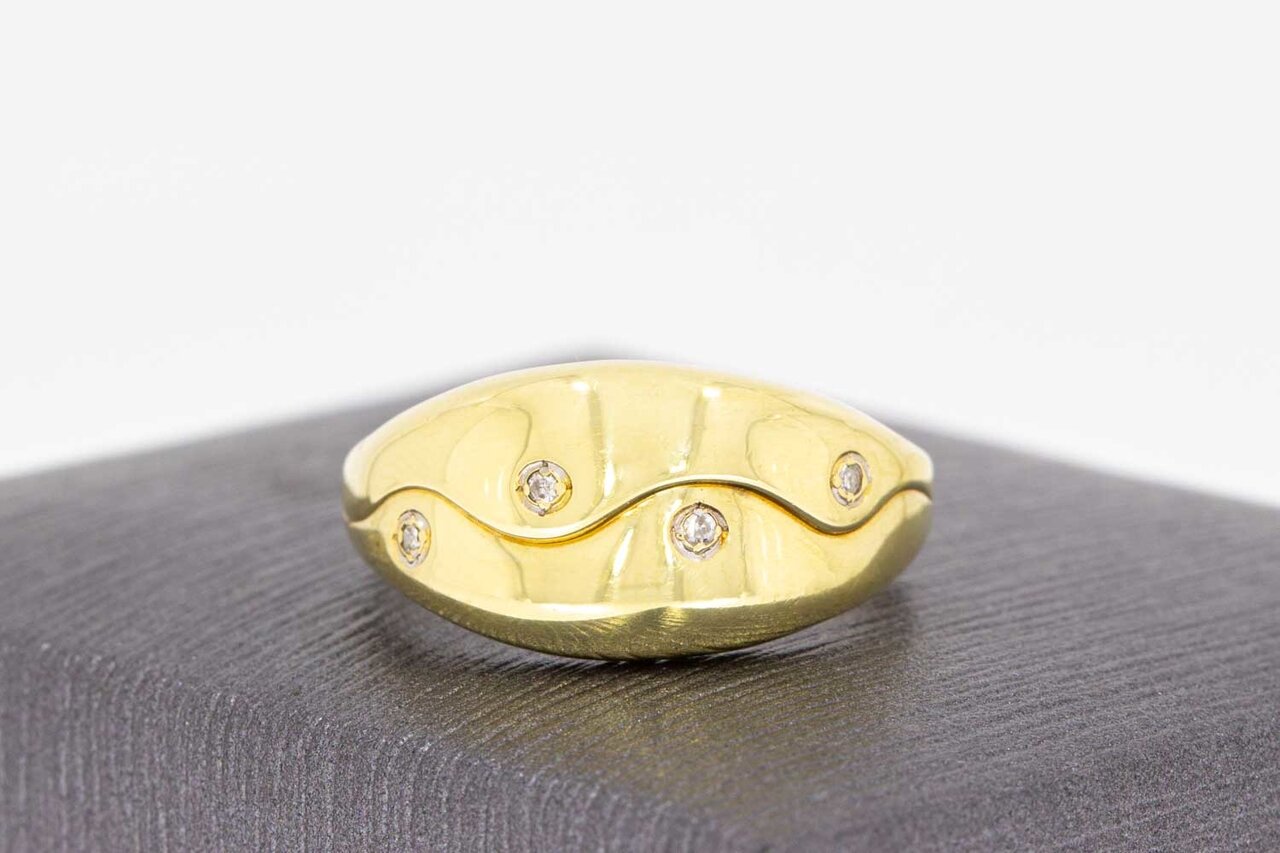 14 Karat Gelbgold Diamant Ring - 17,1 mm