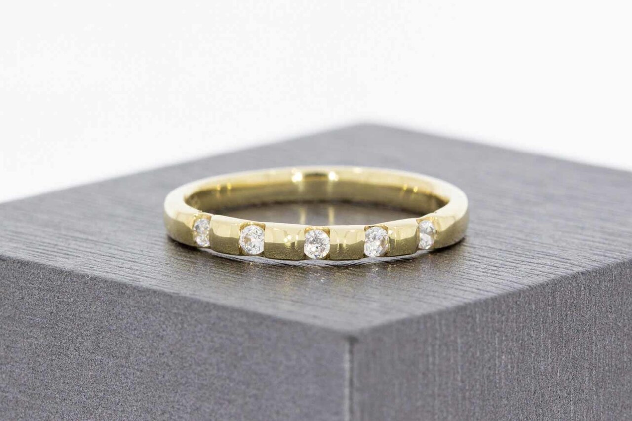 14 Karat Gold Frauenring mit Zirkonia - 18,4 mm