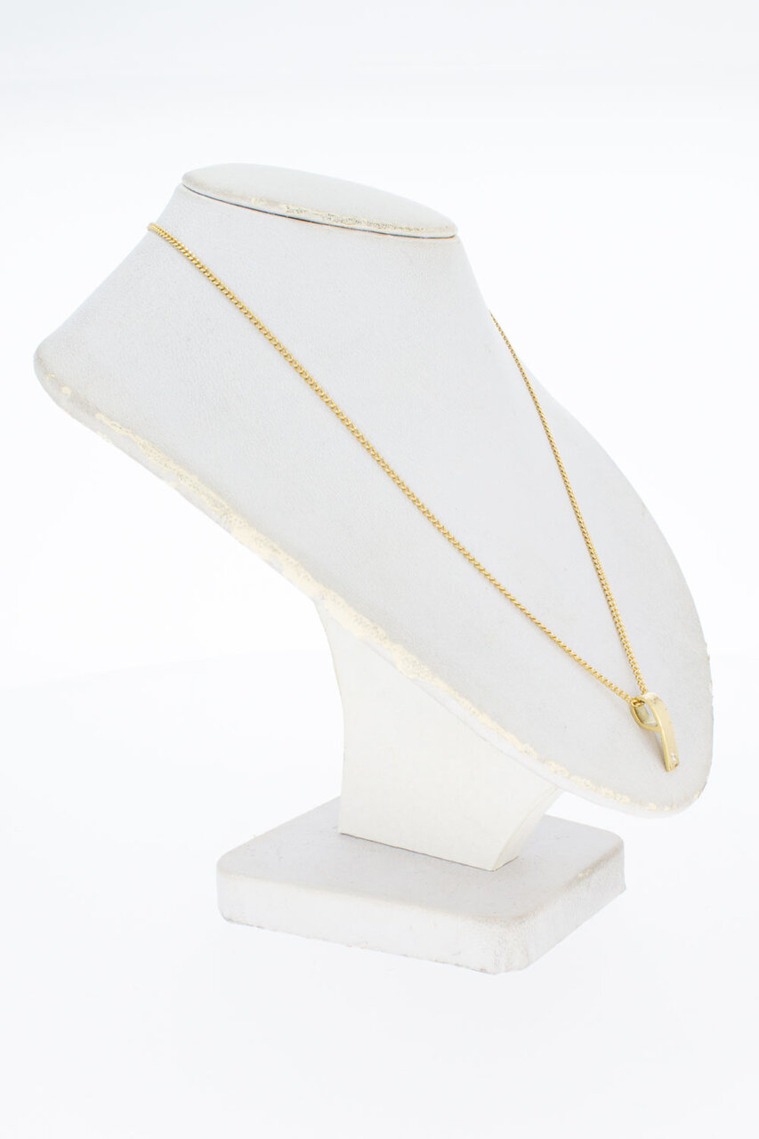 14 Karat Gold anhänger mit Diamant