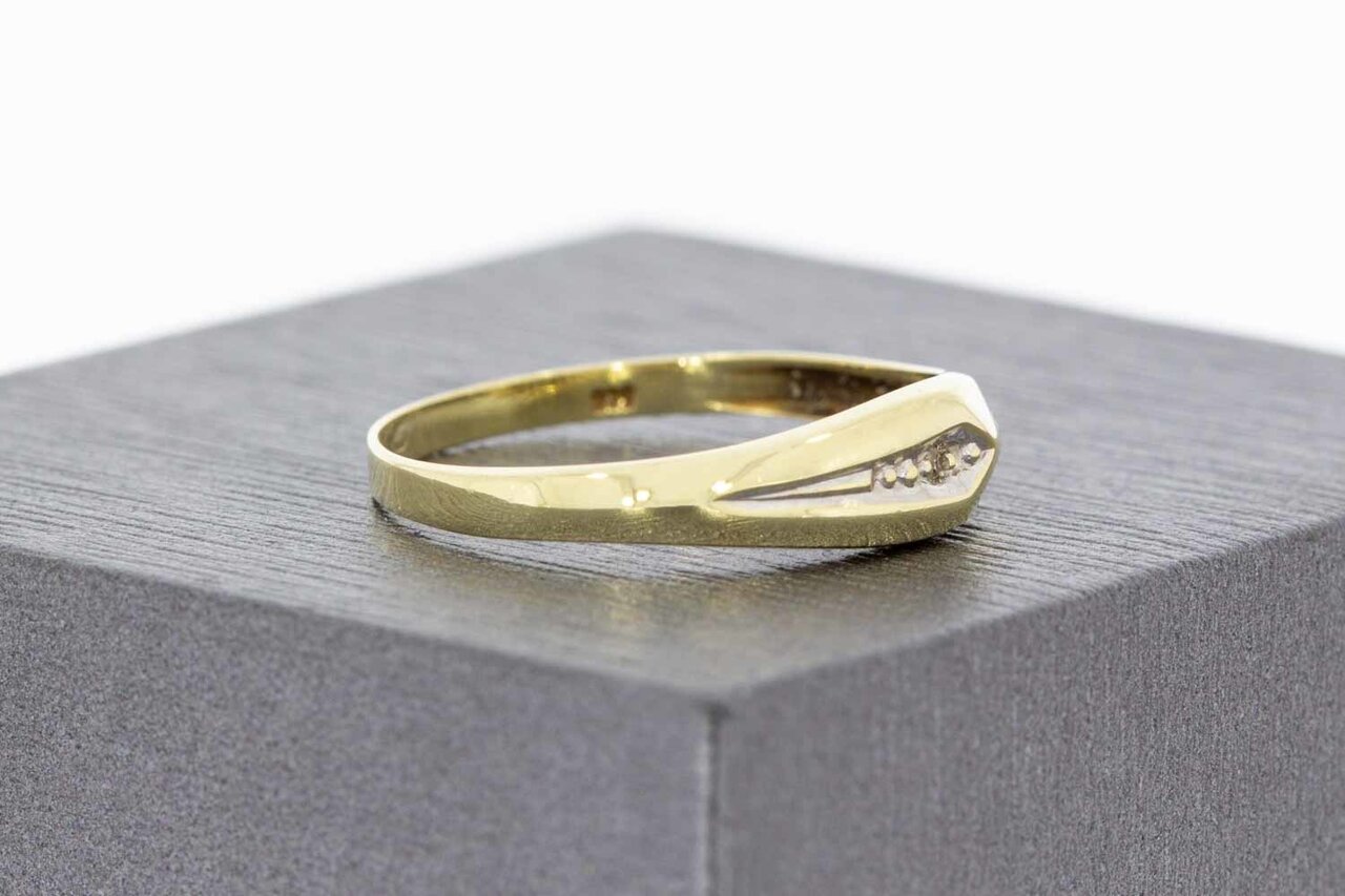 Solitär Diamand ring 14 Karat Gold - 18,2 mm