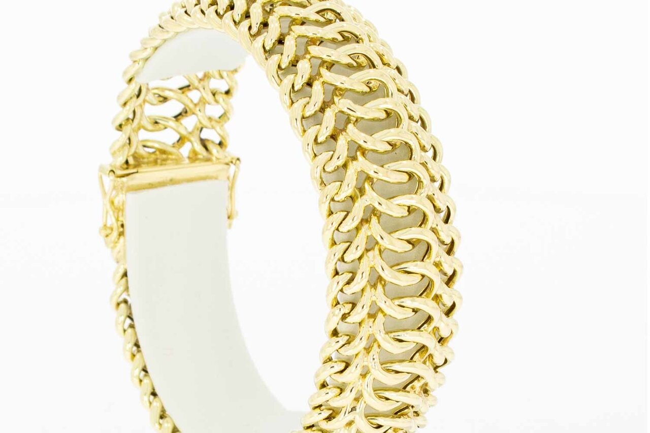 14 Karat breites Goldarmband - 17,9 cm