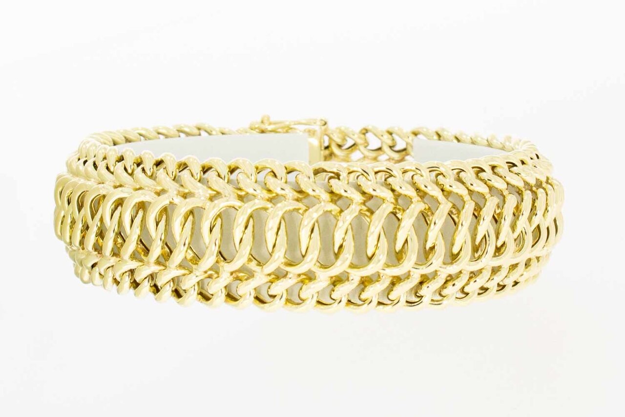 14 Karat breites Goldarmband - 17,9 cm