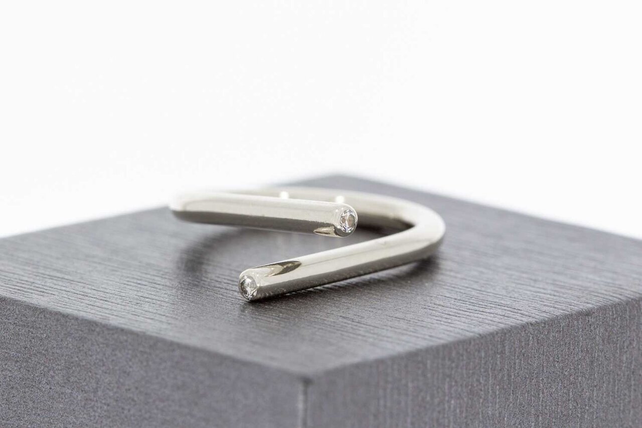 14 Karat Weißgoldene Diamant Ring - 16,5 mm