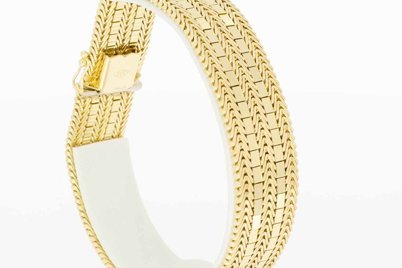 14 Karat breites Goldarmband - 19,8 cm