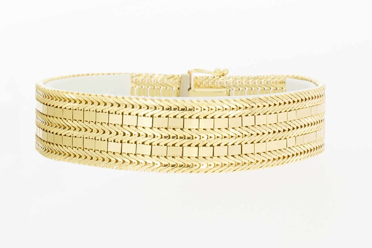 14 Karat breites Goldarmband - 19,8 cm