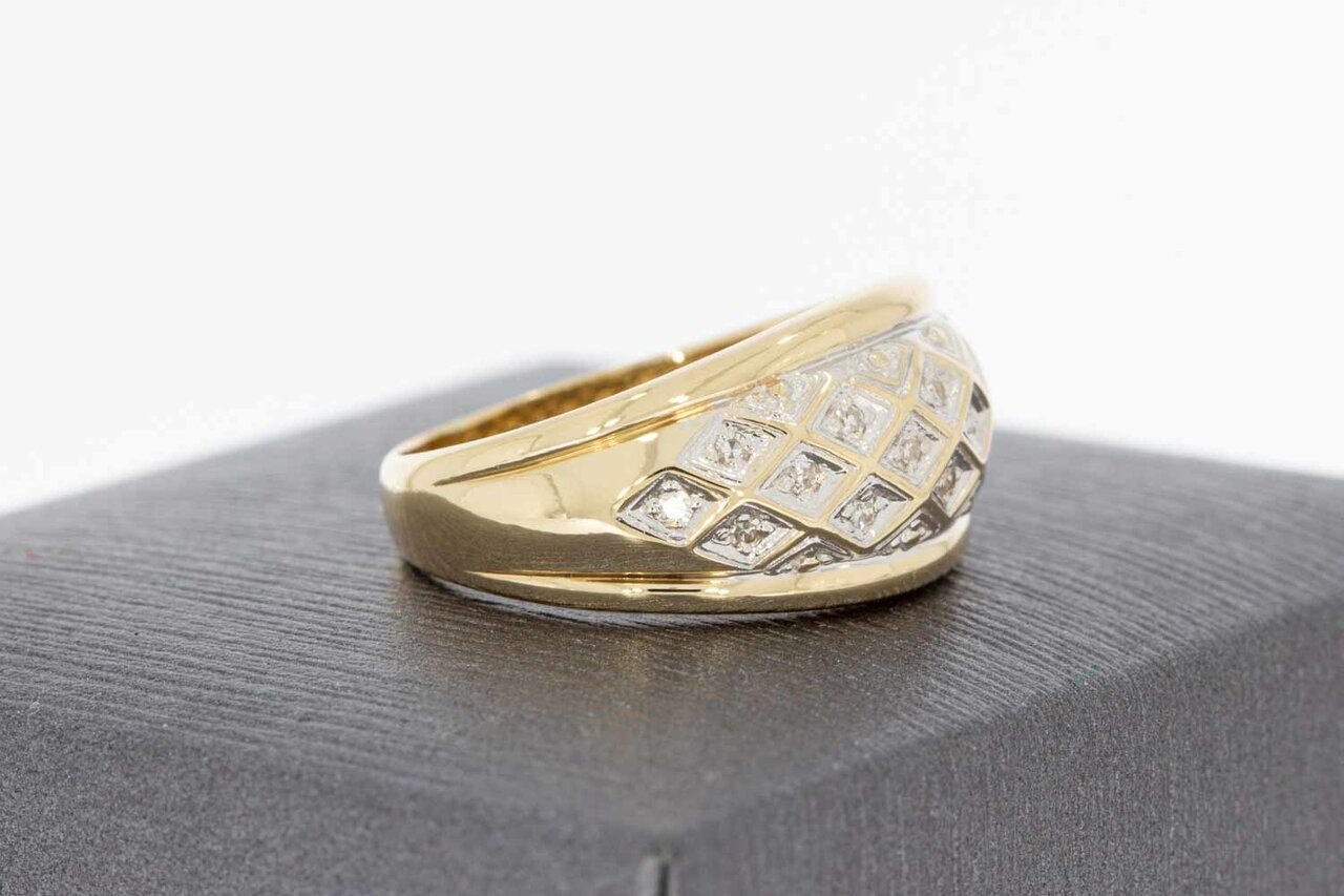 14 Karat Ring mit Diamant - 17,4 mm