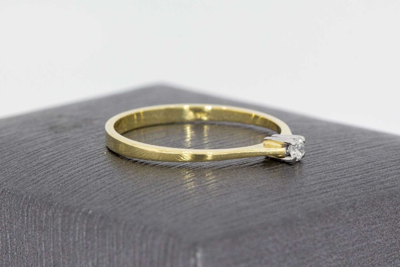 Solitär Diamantring 14 Karat Gold - 17 mm