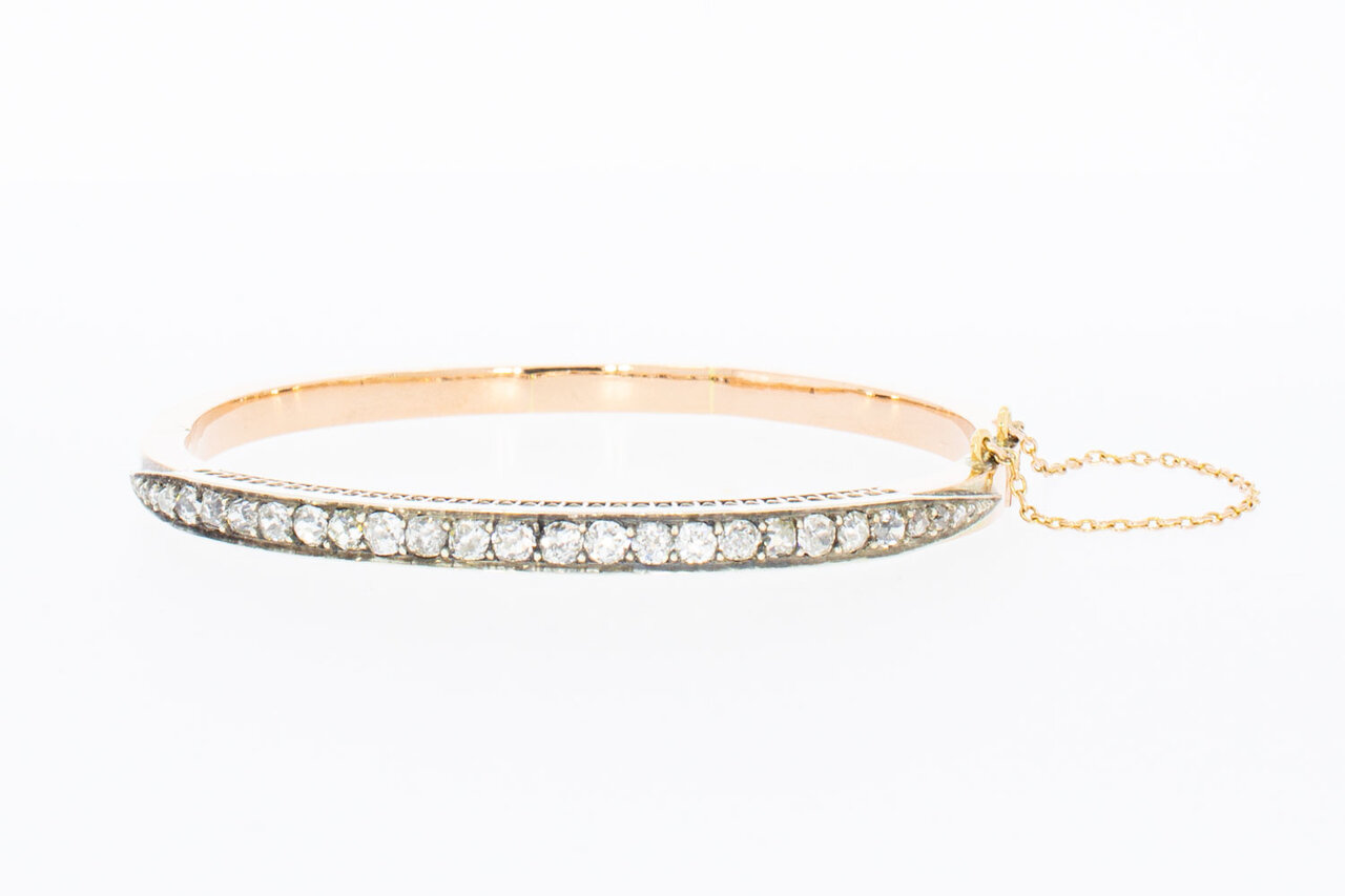 750 Rosé goldene Diamanten Armreif 