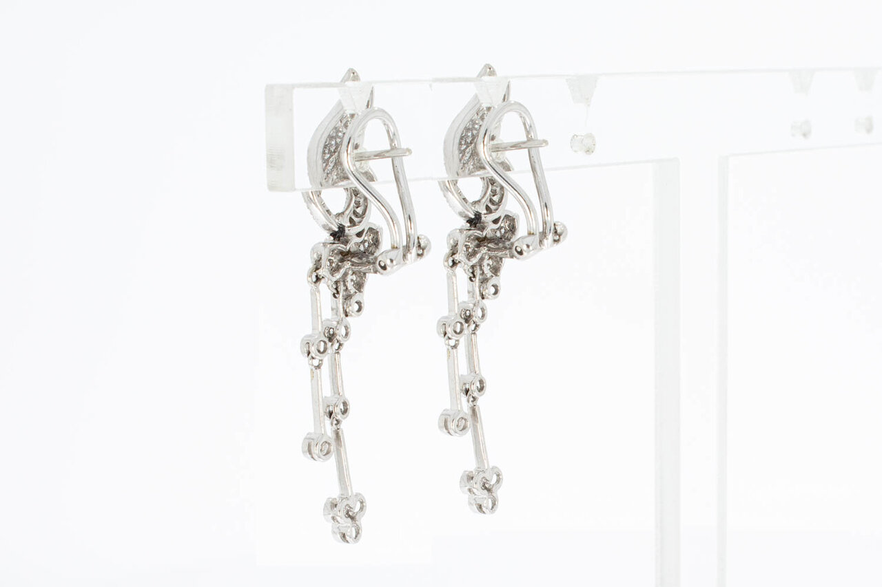 Diamant Clip Ohrringe 750 Gold - 4,5 cm