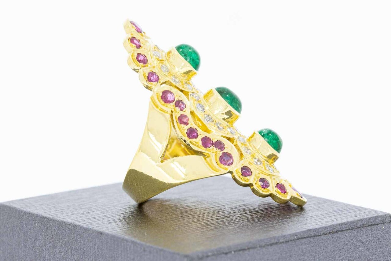 Edelstein Frauen Ring 750 Gold - 18,5 mm