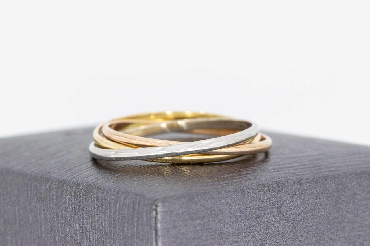 Tricolor 14 Karat  Crossover Ring - 18,9 mm