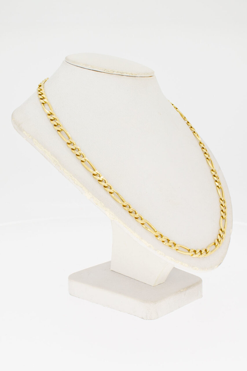 18 Karat goldene Figarokette - 52,5 cm