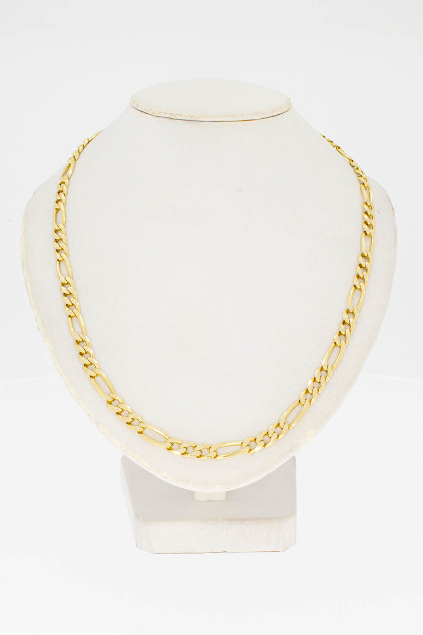 18 Karat goldene Figarokette - 52,5 cm