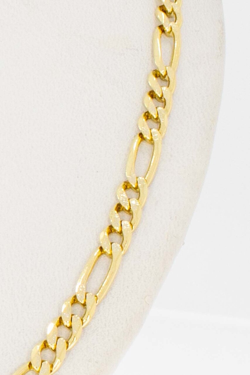 18 Karat goldene Figarokette - 52,5 cm