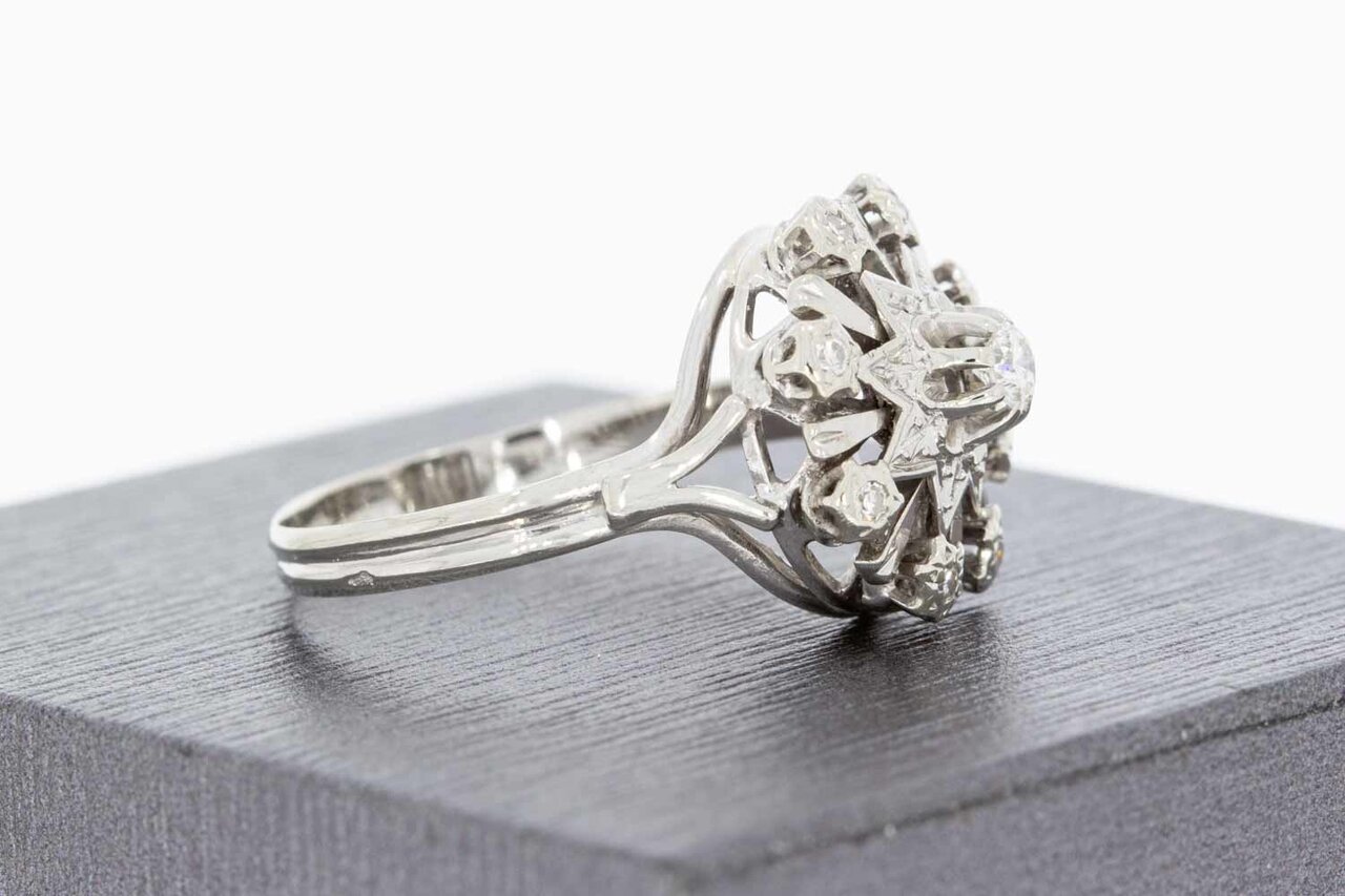 18 Karat Gold Diamant Rosettenring - 18,6 mm