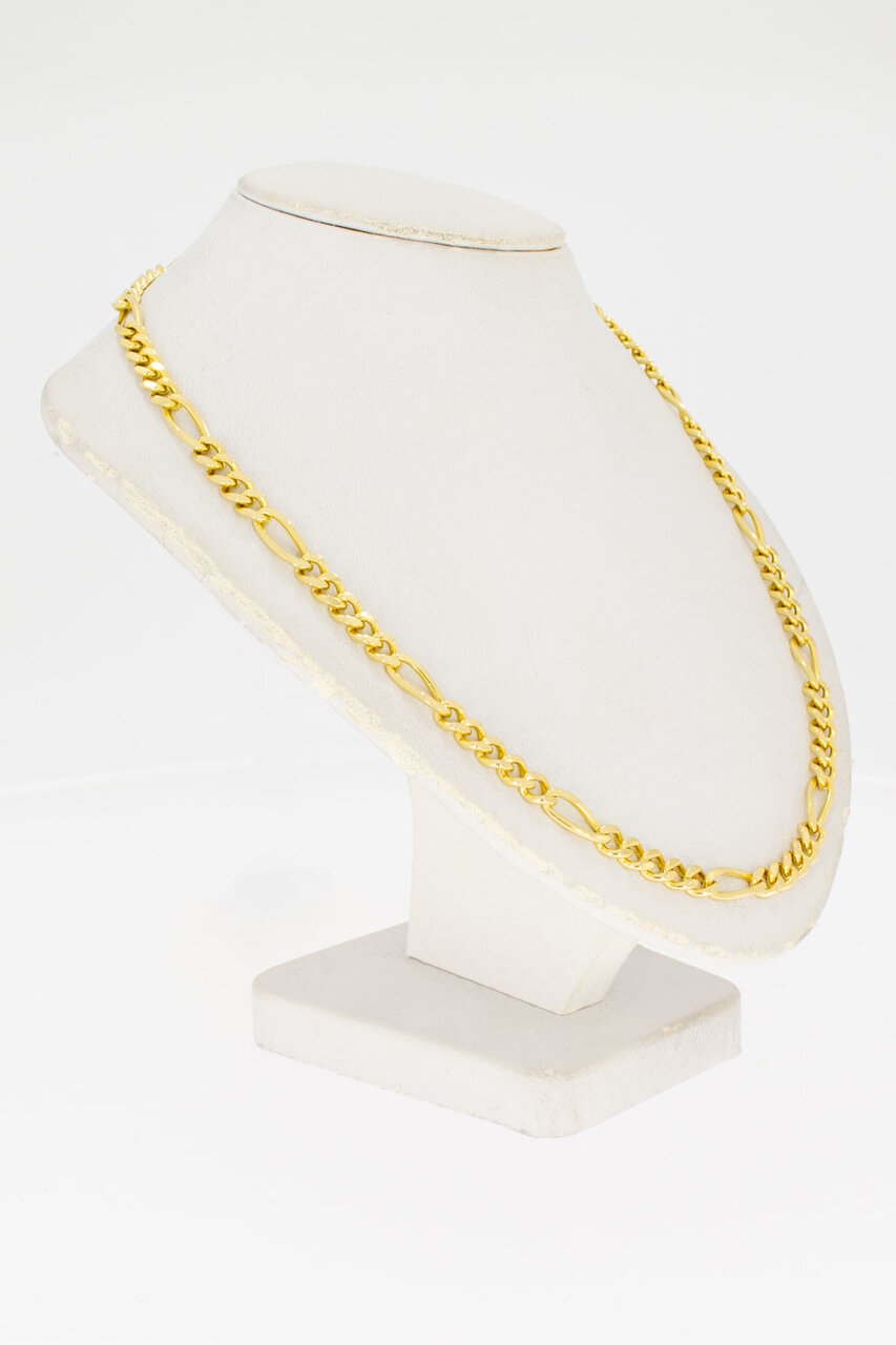 18 Karat Figaro gelbgold Kette - 92 cm