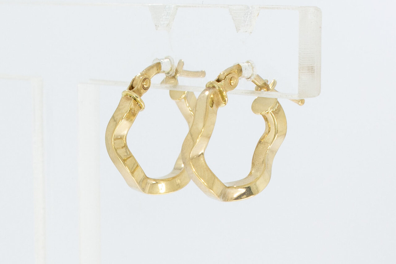 Gewellte Ohrringe 585 Gold - 1,4 cm