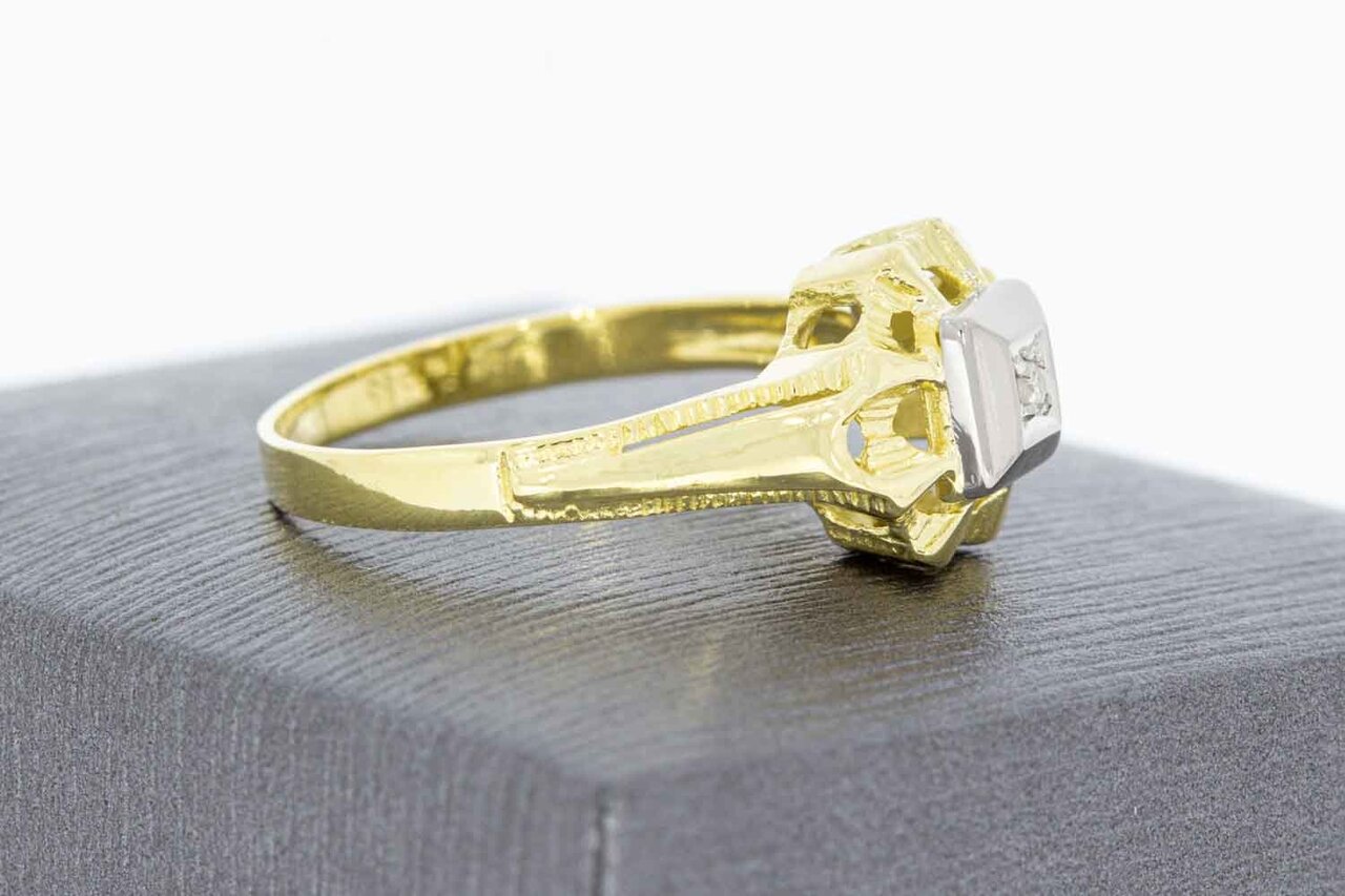 14 Karat Gold Ring mit Diamant - 18,3 mm