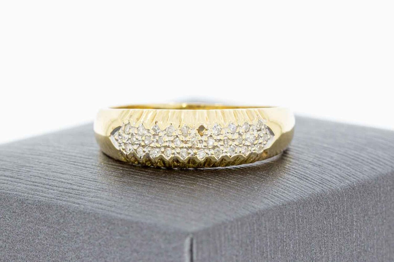14 Karat Goldring mit Diamant - 19,5 mm