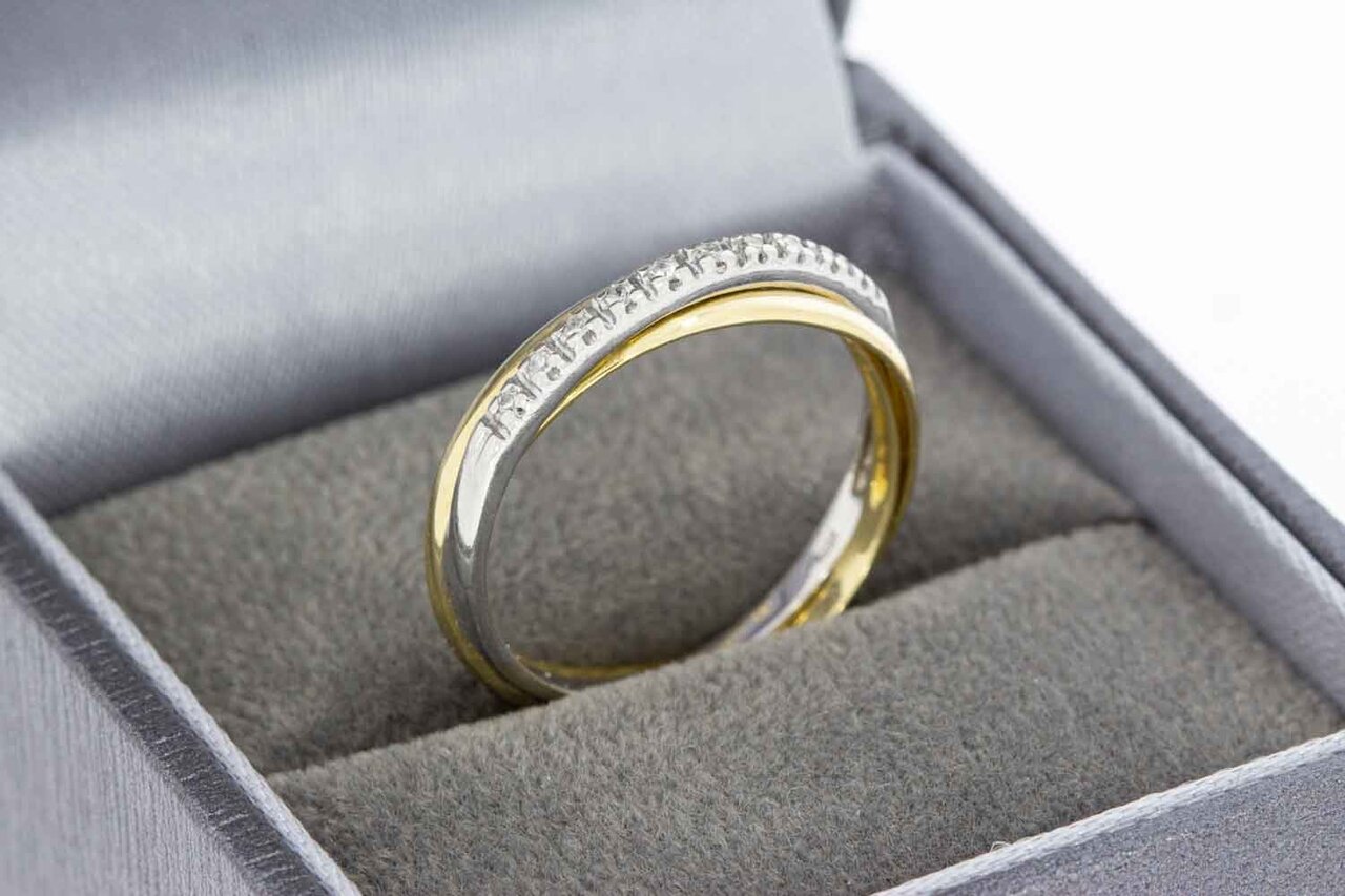 585 Goldring mit Diamant - 17,4 mm