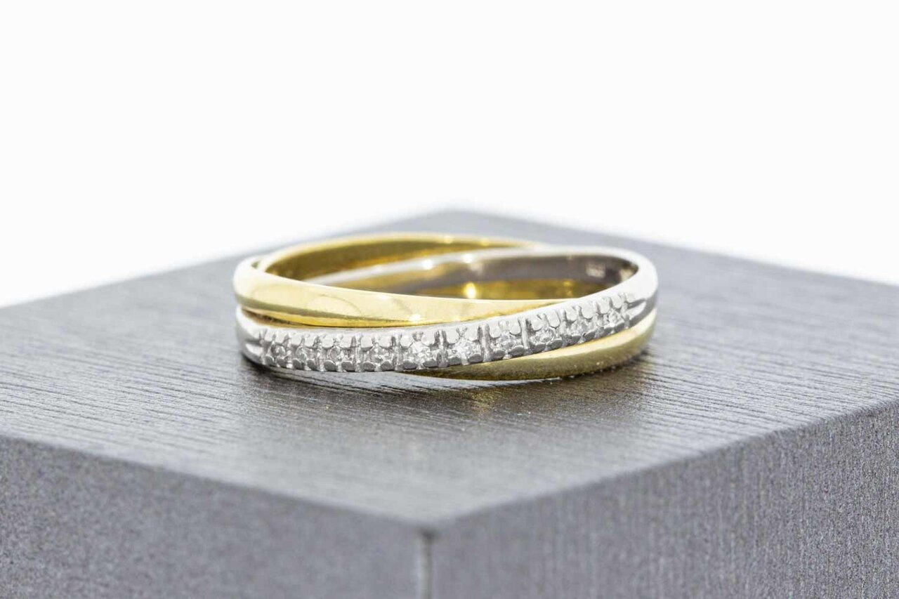 585 Goldring mit Diamant - 17,4 mm