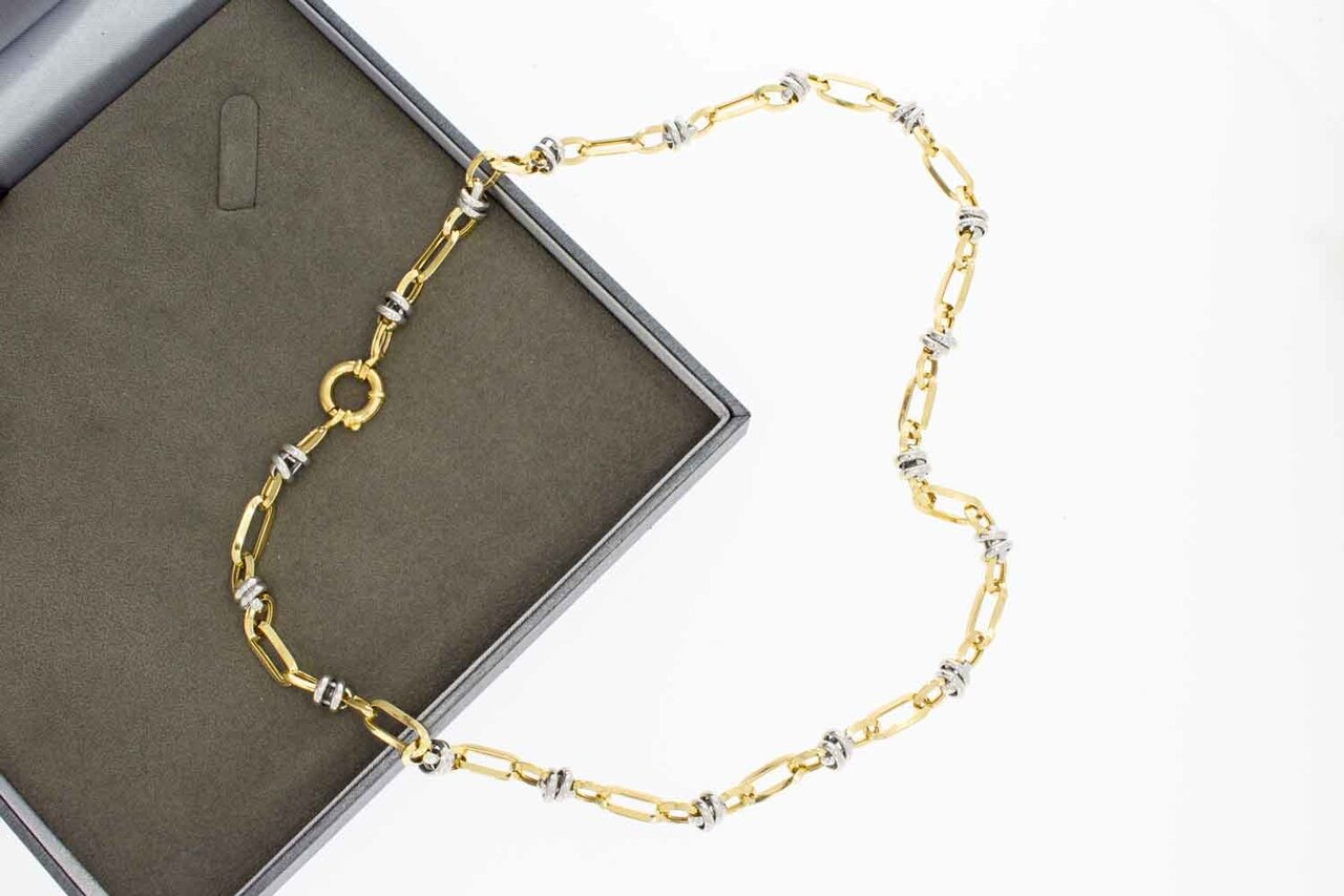 14 Karat bicolor Königskette Gold - 56,2 cm