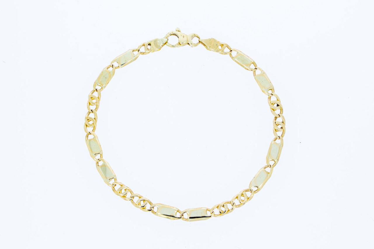 14 Karat Falkenaugen Armband - 22,5 cm