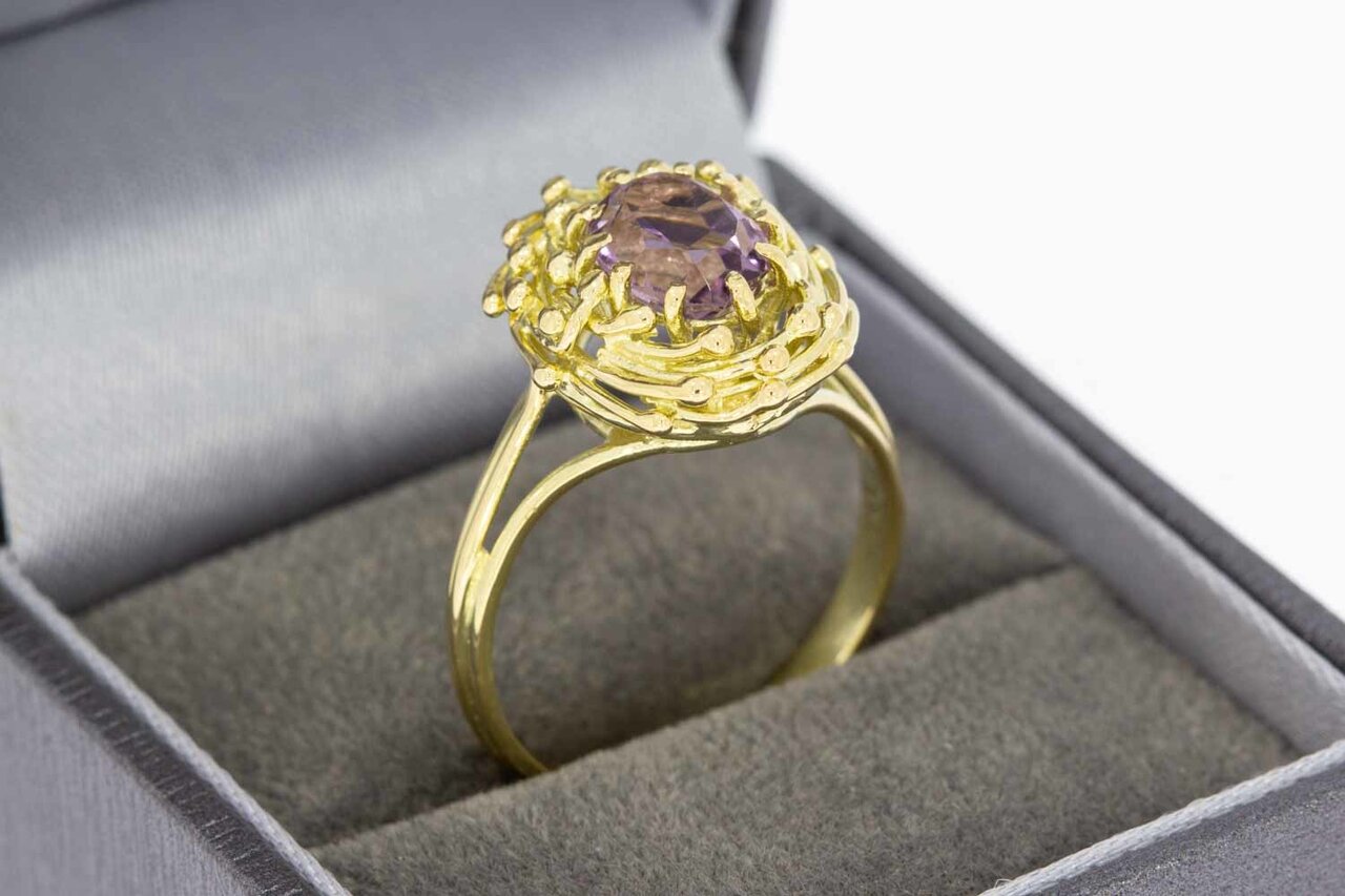 Amethist ring 14 karaat  goud - 18,6 mm