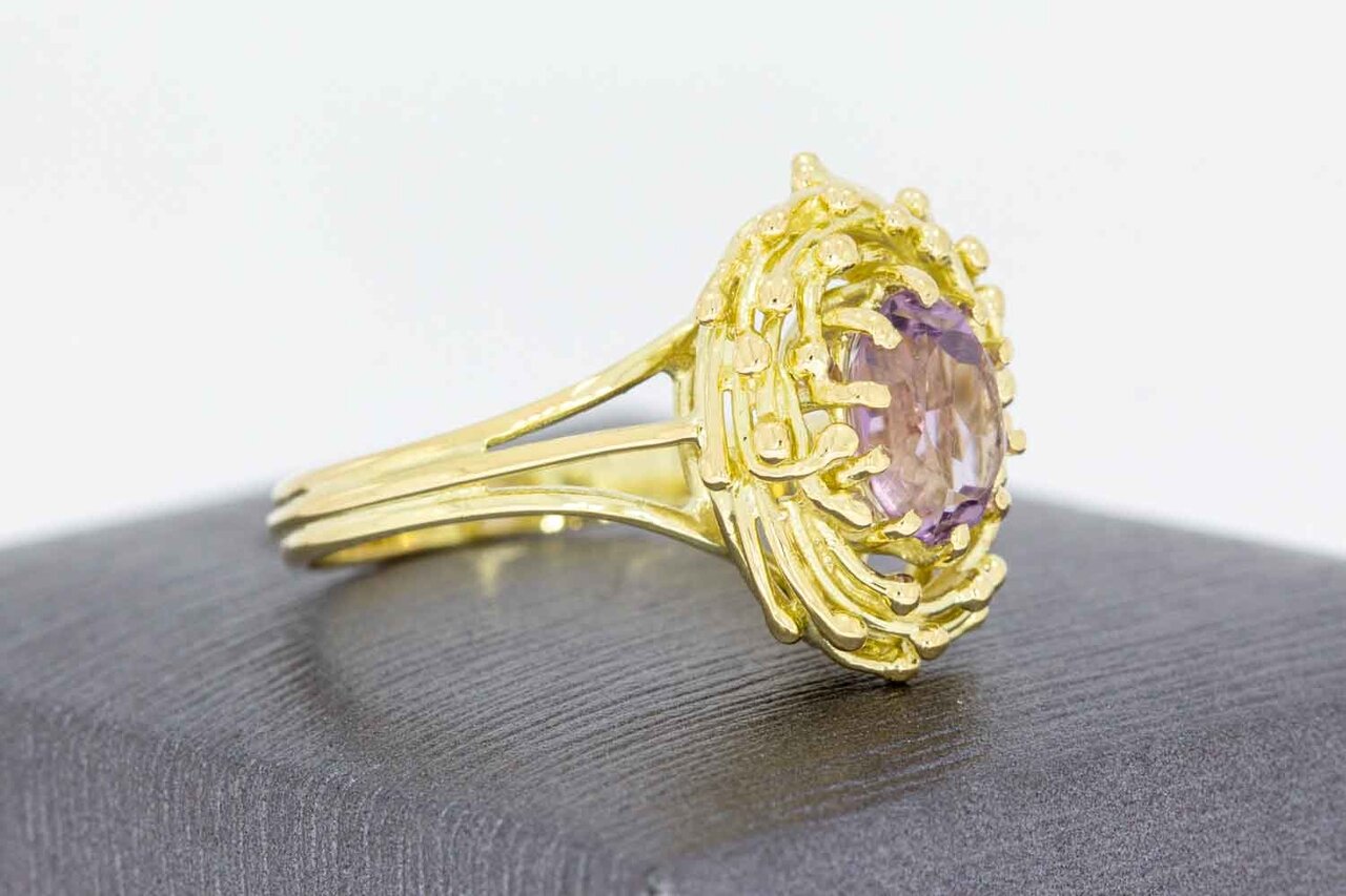 Amethist ring 14 karaat  goud - 18,6 mm