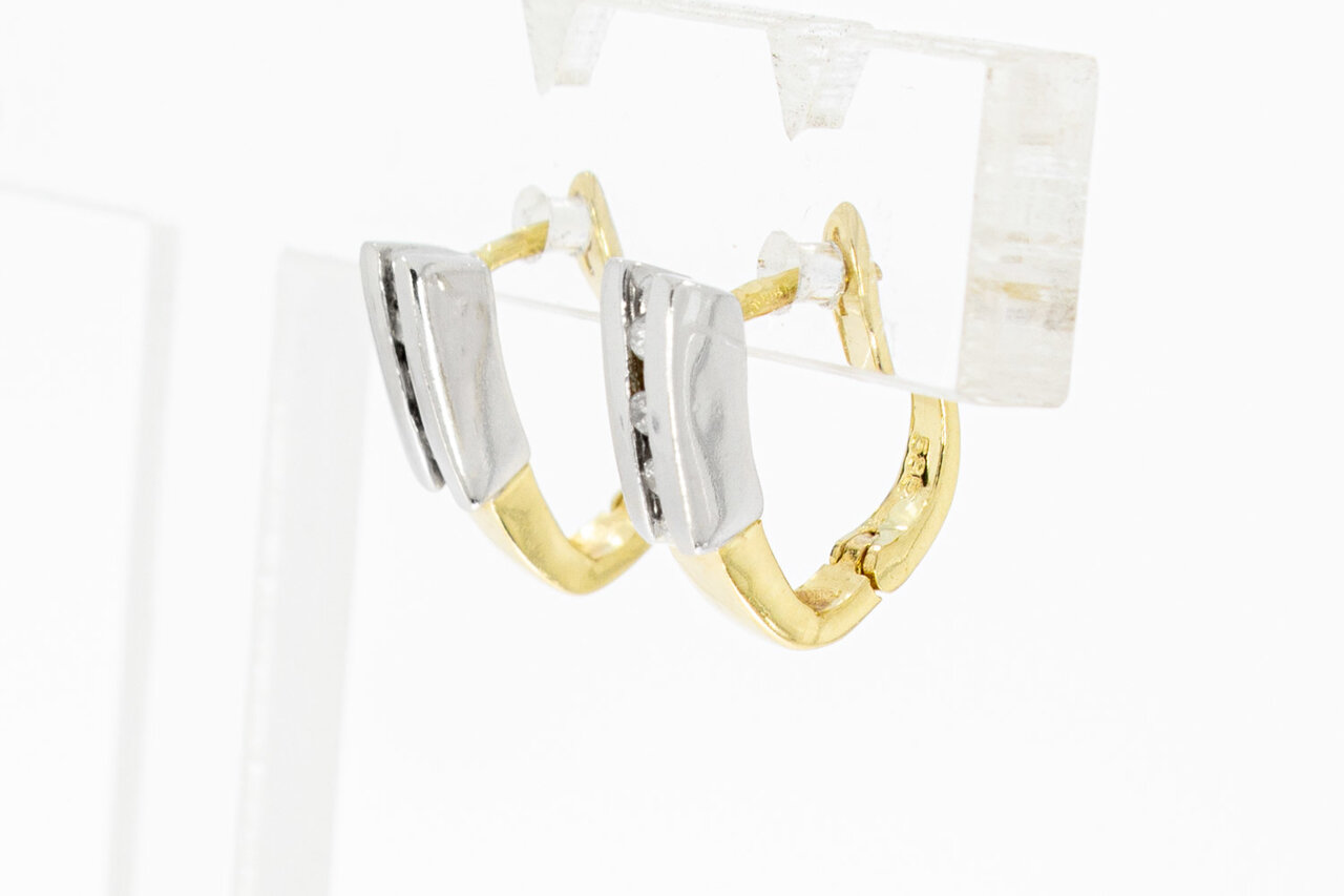 Diamant Ohrstecker aus 14 Karat Gold - 1,3 cm