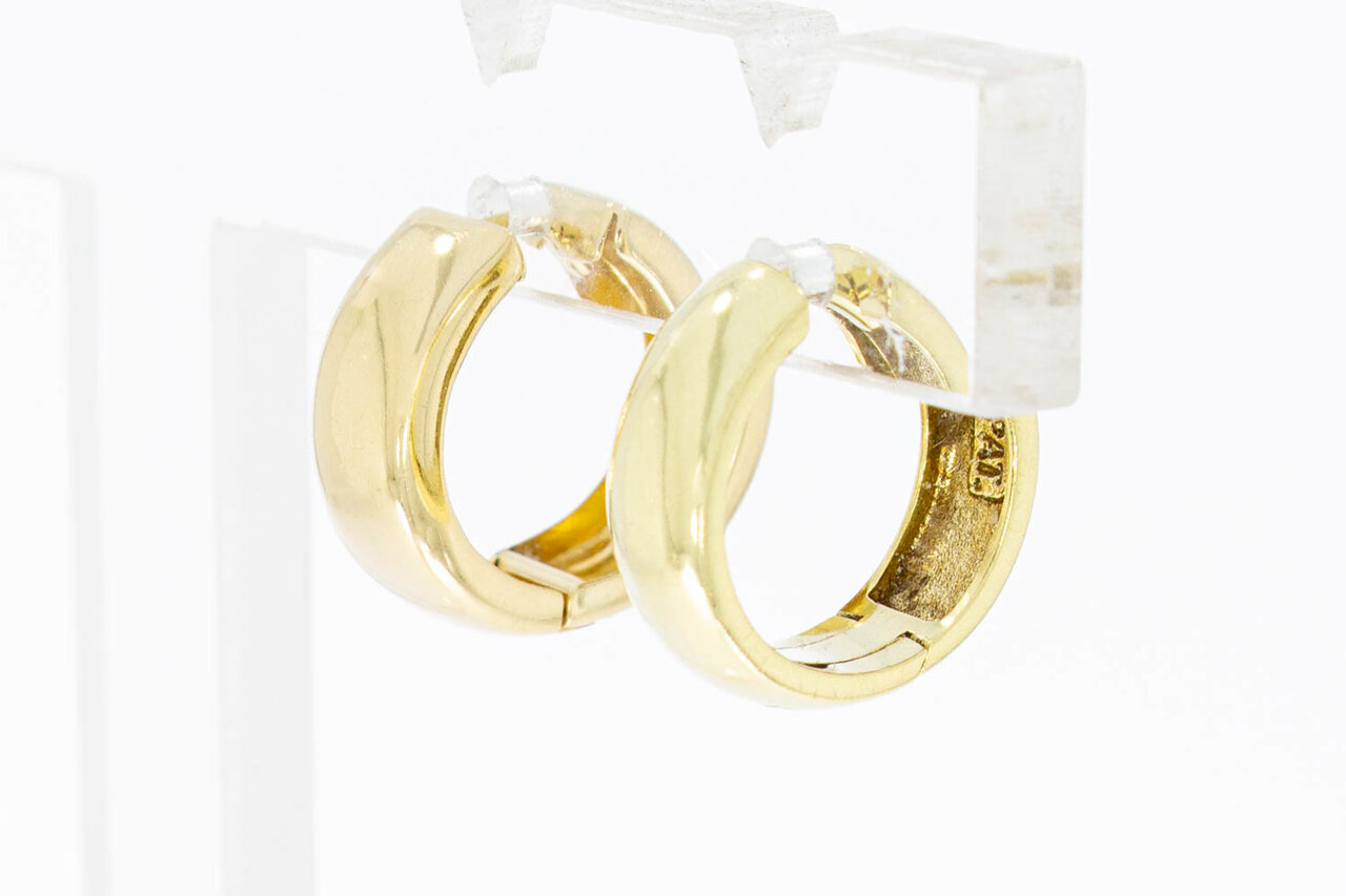 14 Karat Gelbgold Klapp Kreolen - 1,5 cm