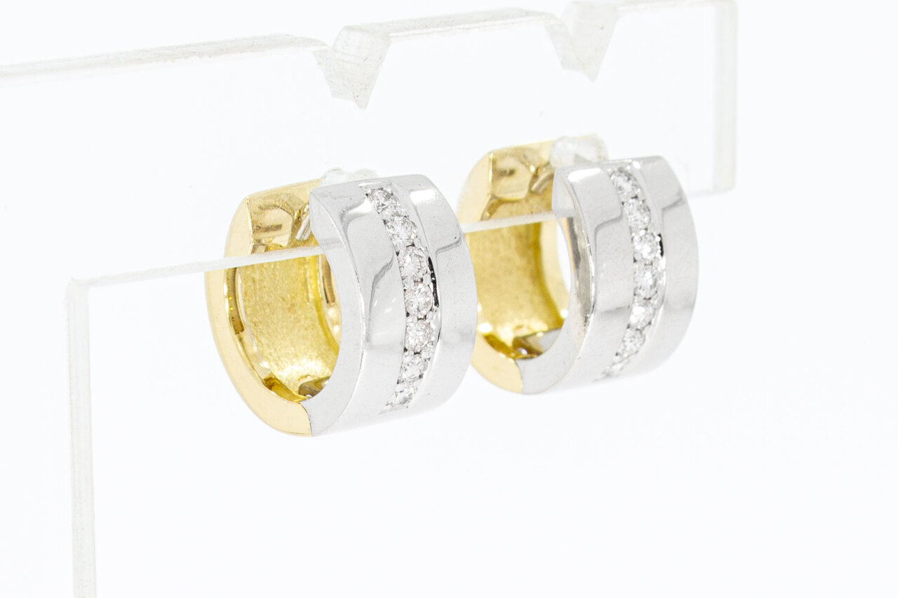 14 Karat goldene Diamant Creolen - 1,2 cm