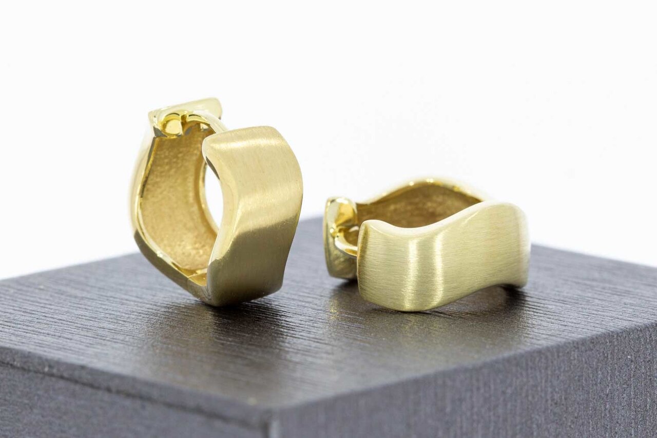 585 Goldene matierte Kreolen - 1,5 cm