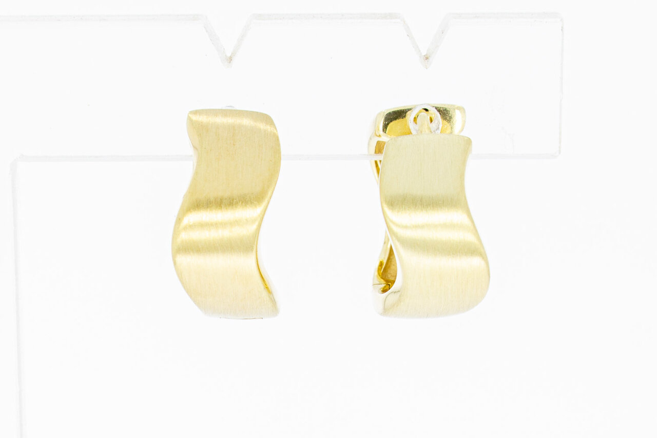 585 Goldene matierte Kreolen - 1,5 cm