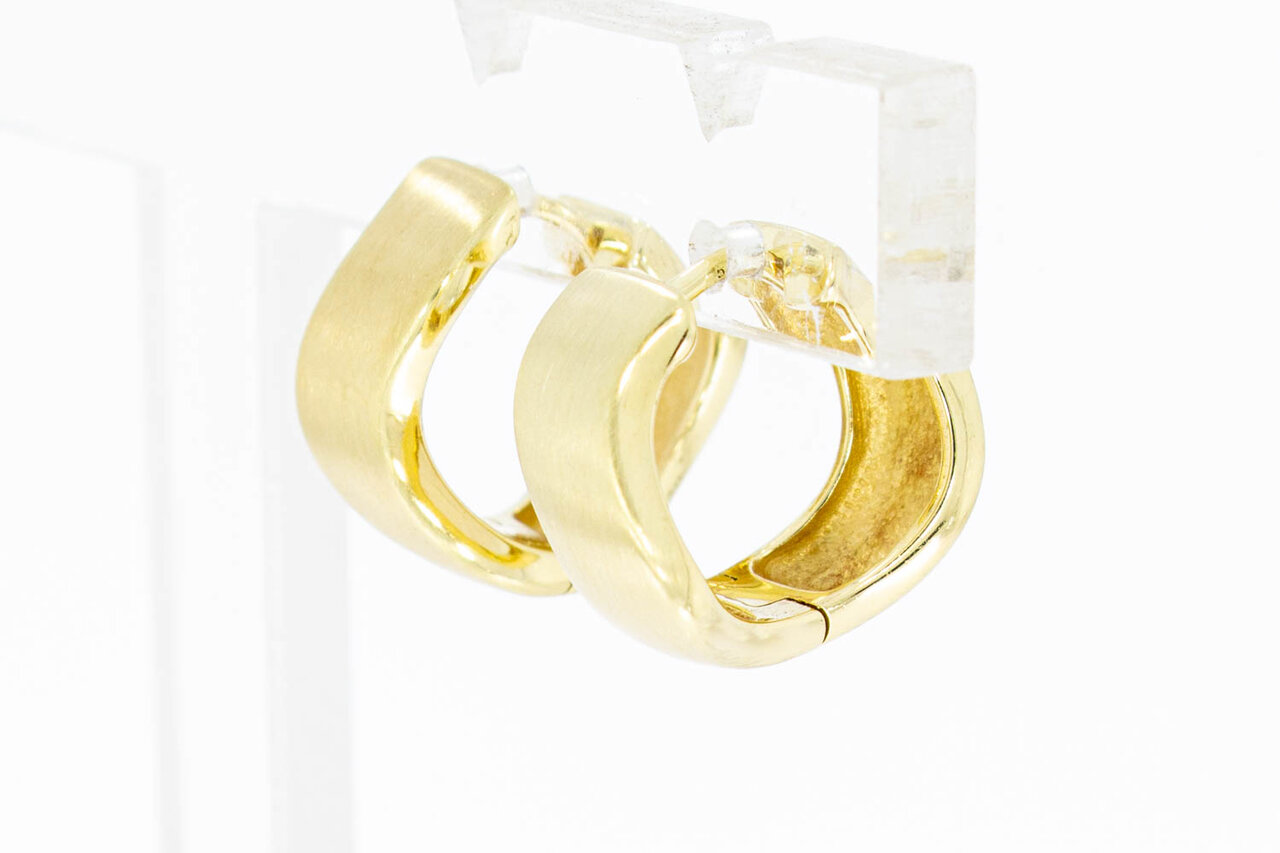 585 Goldene matierte Kreolen - 1,5 cm