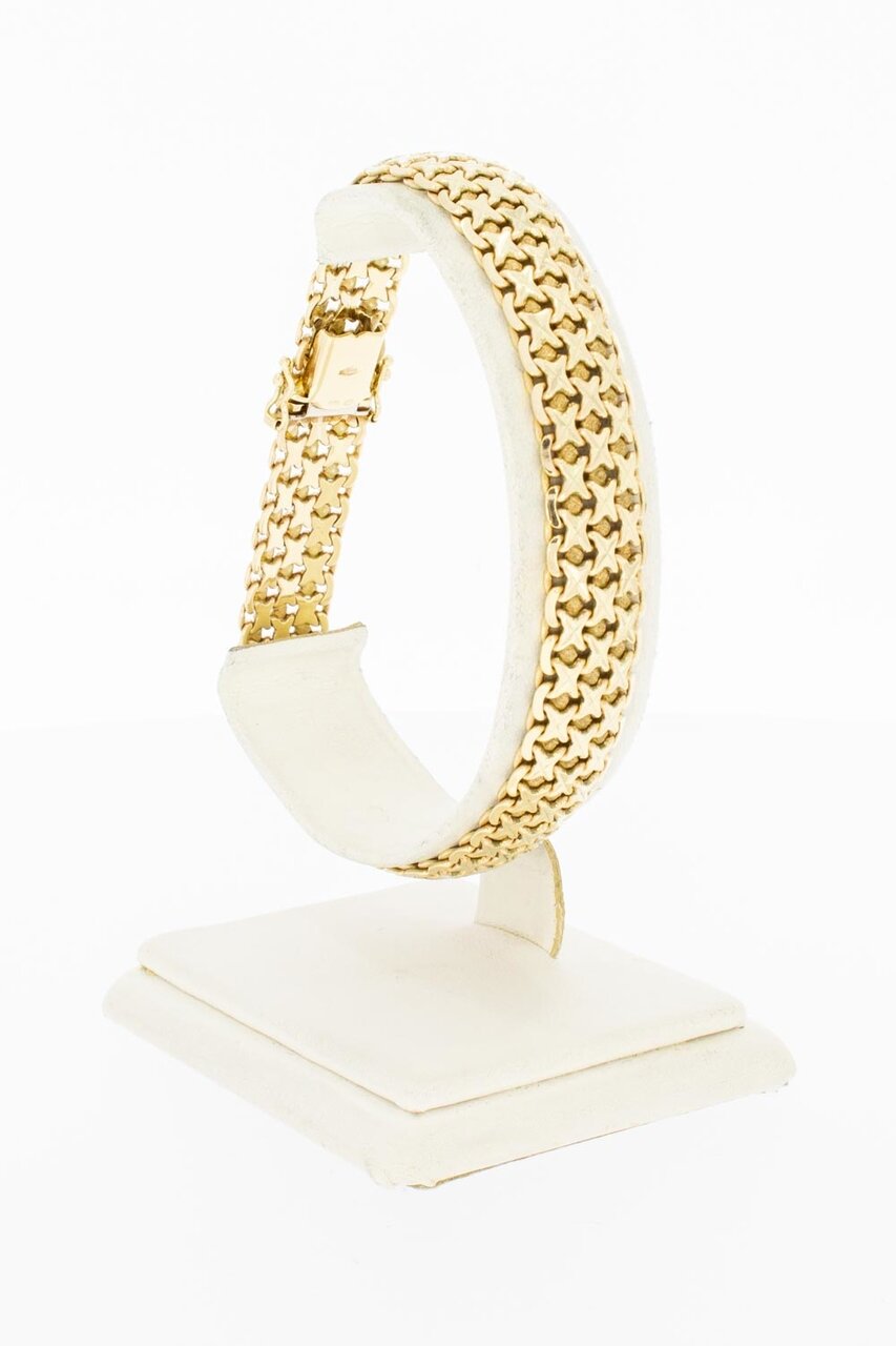 14 Karat breites Goldarmband - 19,2 cm