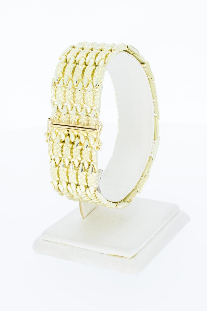 Breites 14 Karat Stäbchen Gold Armband - 19,8 cm